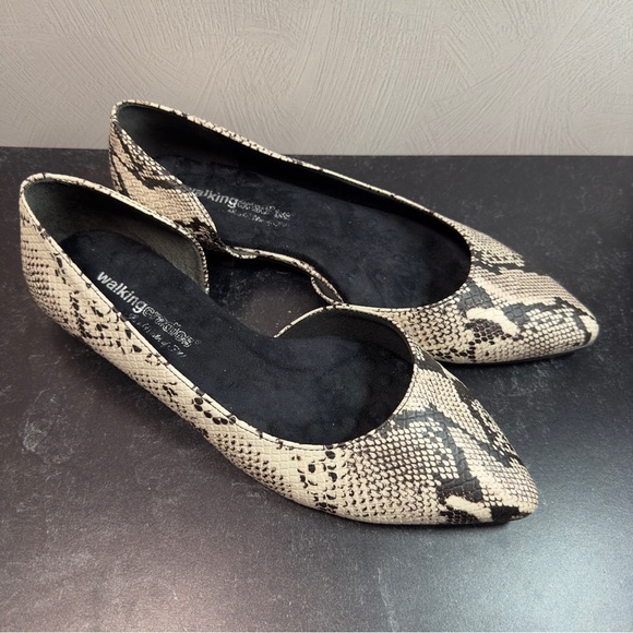 Walking Cradles Raya 9.5W(D) Snake Print Leather Bone/Black - Picture 6 of 10